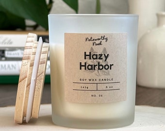 Hazy Harbor Soy Wax Candle | Hand-Poured | Small Batches | 5oz Scented Candle