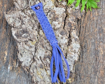 Leather Keychain, Hand Braided Handbag Charm with Fringe, Purse Dangle, Tote Tassel, Unique Leather Accessories from The Hidden Meadow