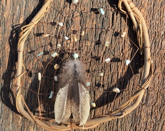 Natural Amazonite Dreamcatcher, Native American Earthy Wooden Rustic Wall Window Decoration Ornaments for the Home from The Hidden Meadow