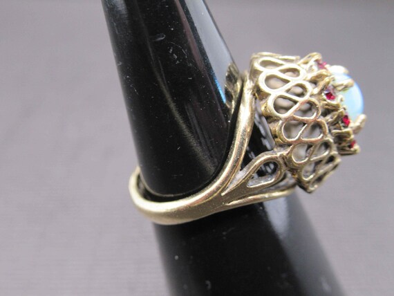 18K Gold Electroplated Raised Setting With a Faux… - image 3