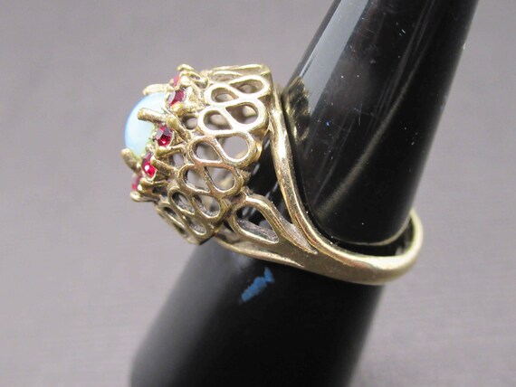 18K Gold Electroplated Raised Setting With a Faux… - image 4