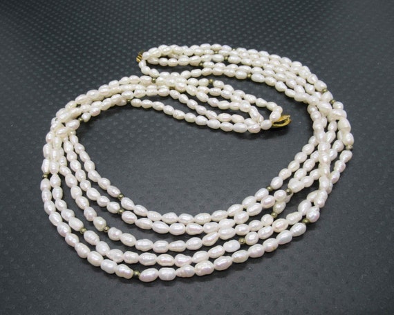 Five Strand Genuine Cultured Freshwater Pearl Nec… - image 3