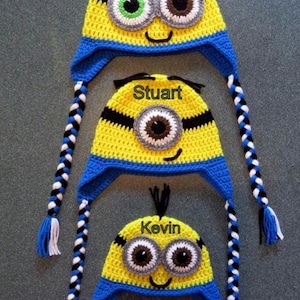 Crochet minion hats inspired