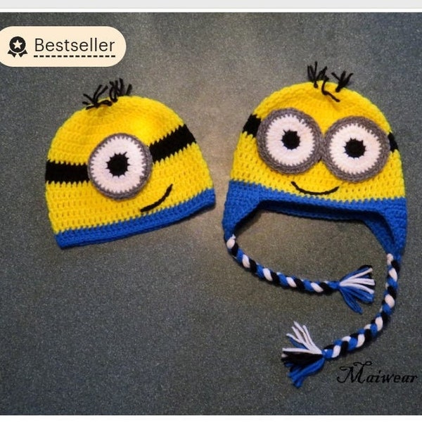 Crochet Minion Hats inspired