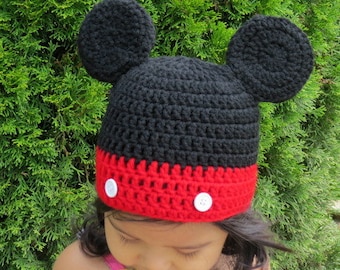 Mickey Mouse Crochet Hat inspired