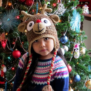 Crochet Reindeer Hat