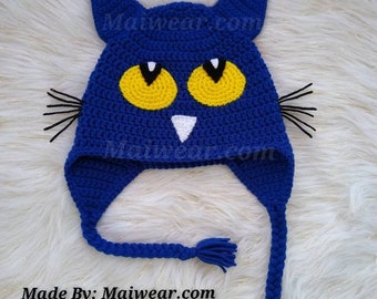 Crochet Blue Cat Hats inspired