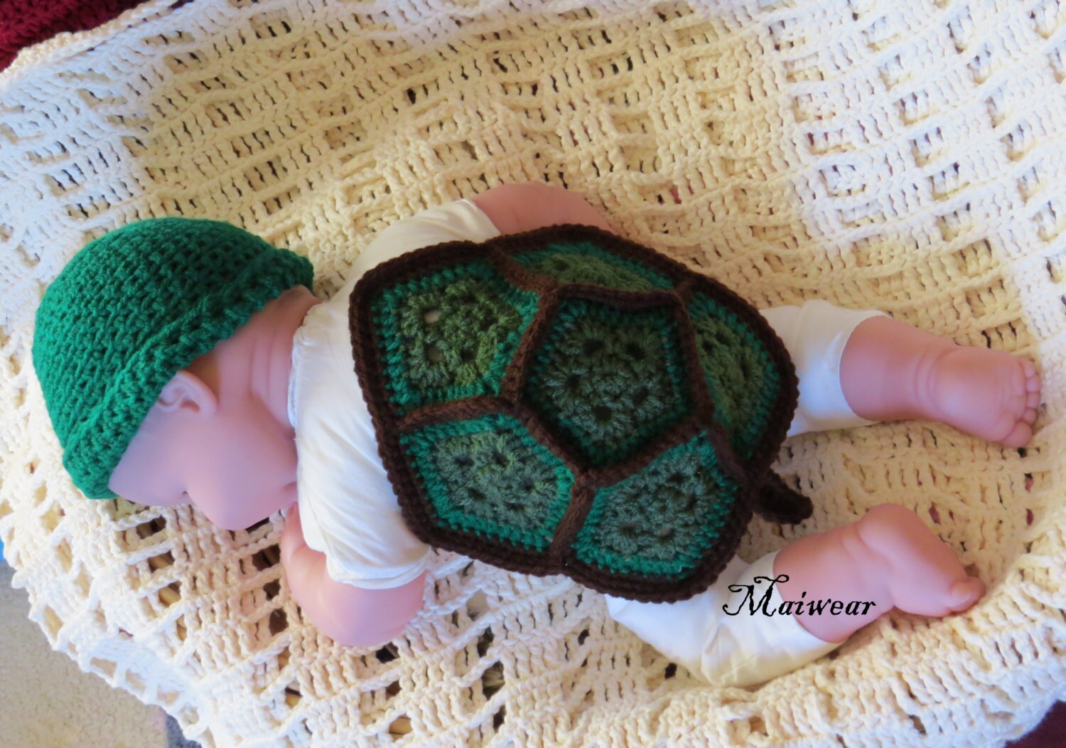 Baby turtle crochet outfit..newborn set. photography.Girl/boy Etsy