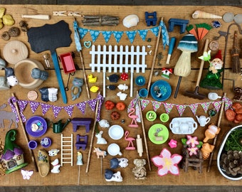 Fairy garden. Fairy Garden accessories grab bag, Deluxe Bag, Miniature garden, Terrarium. Build your own fairy garden. Kids Craft