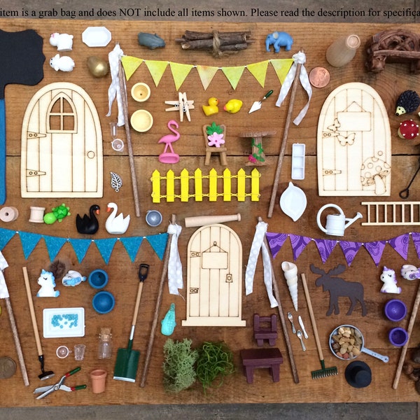 Fairy garden. Fairy Garden accessories grab bag, Deluxe Bag, Miniature garden, Terrarium. Build your own fairy garden. Kids Craft