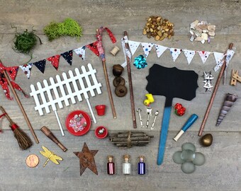 DIY Fairy Garden Accessories Grab Bag, 4th OF JULY, Kids craft, Fairy Garden Kit, Fairy Garden Party Gift, Garden Party Favor.