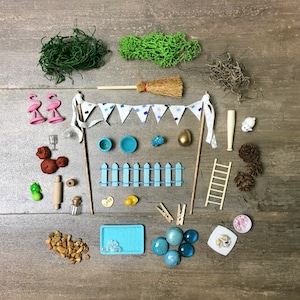 Fairy garden. Fairy Garden accessories grab bag, Deluxe Bag, Miniature garden, Terrarium. Build your own fairy garden. Kids Craft image 6