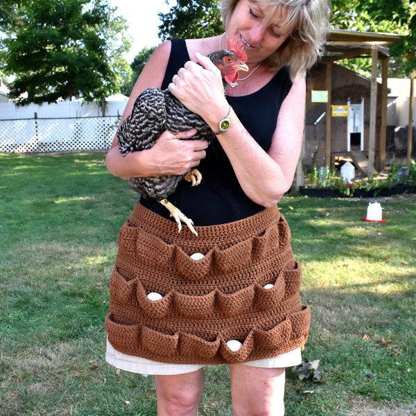 No Sew Egg Apron (3 sizes) Crochet Pattern