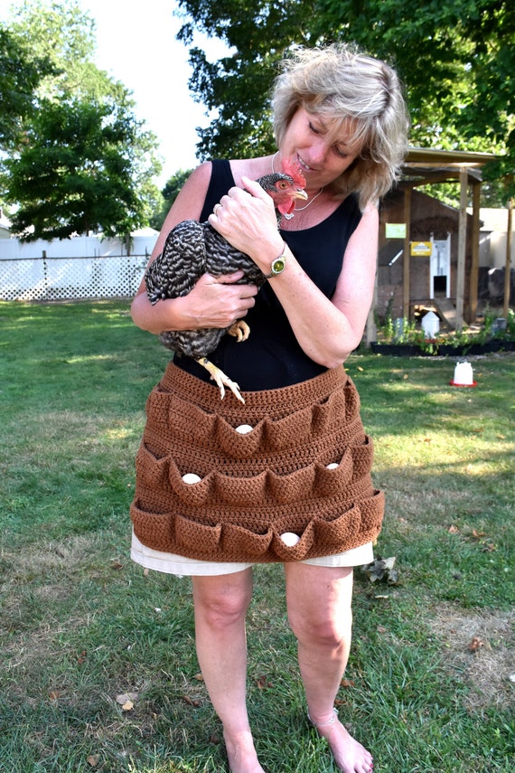 Crochet egg collecting apron