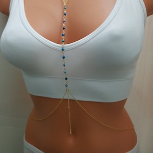 Gemstone Body Chain, Crystal Body Chain, Body Chain Gold, Body Chain, Dainty Body Chain, Healing Crystals, Healing Stones, Body Jewelry