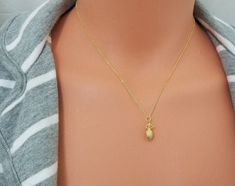 Ananas ketting, ketting, 14 K goud gevuld, sierlijke gouden ketting, kettingen voor vrouwen, eenvoudige ketting, cadeau voor haar, bruidsmeisje cadeau