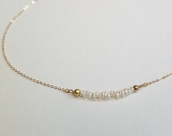 Freshwater Pearl Necklace, Dainty Pearl Necklace, Bridal Necklace, Pearl Necklace,  Pearl Choker Necklace, June Necklace, Bridesmaid Gift