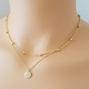 Two Layered Pendant Necklace Set, 2 Layer Necklace, Gift For Her, Modern Necklace, Charm, Layered Necklace, Gold, Silver, Necklaces for Her
