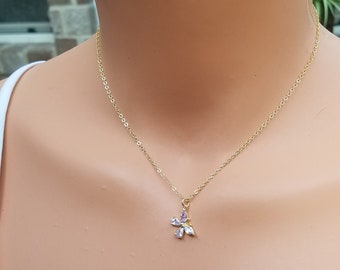 Butterfly Necklace, Cubic Zirconia, CZ, Necklace, Wedding Gift, Bridal Necklace, Necklaces for Women, Dainty Necklace, CZ Diamond