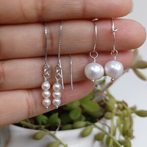Sterling Silver/ 14 K Gold Filled Tiny Hoop Earrings, Hoop Earrings Gold, Hoop Earrings Silver, Pearl Earrings,Tiny Hoop Earrings, Earrings