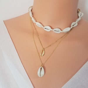 Cowrie Shell Choker Necklace, Cowry Sea Shell, Necklace for Women, Beach Jewelry, Dainty Necklace, Necklaces for Women, Choker