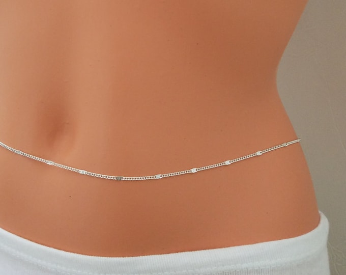 Simple Belly Chain Silver Belly Chain Belly Chain Belly Etsy