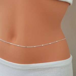 Simple Belly Chain, Silver Belly Chain, Belly Chain, Belly Chain Silver, Body Chain, Body Jewelry, Bellychain, Bodychain image 1