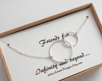 Sister Necklace- Sterling Silver, Infinity Necklace, Friendship Necklace, Bridesmaid Gift