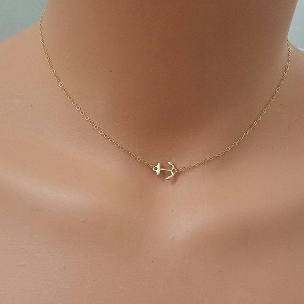 Anchor Necklace, 14 K Gold Filled, Layering Necklace, Friendship Necklace, Simple Necklaces for Women, Dainty Necklace, Minimalist Jewelry