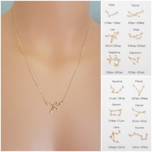 Zodiac Necklace, Zodiac Jewelry, Frienship Necklace, Aries, Taurus, Gemini, Cancer, Leo, Virgo, Libra, Scorpio, Sagittarius, Capricorn