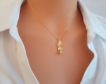 Rose Necklace, Initial Necklace, Monogrammed, Mother Necklace, Sisters Necklace, Friendship Necklace, Family Necklace