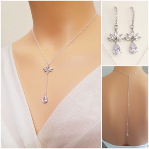 Cubic Zirconia Necklace with Backdrop, Wedding Necklace, Boho Choker, Minimal, Dainty Necklace, Bridesmaid Gift, Diamond Choker