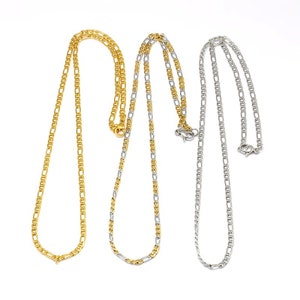 Chain, Figaro Stainles Steel Chain, Gold or Silver, Choker Necklace, Necklace, Dainty Chain Choker, Necklace, Layering Piece