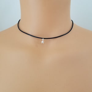 Sterling Silver Star Choker Necklace, Tiny Star Necklace, Dainty Necklace, Boho Choker, Hippie Necklaces for Women, Minimalist Necklace