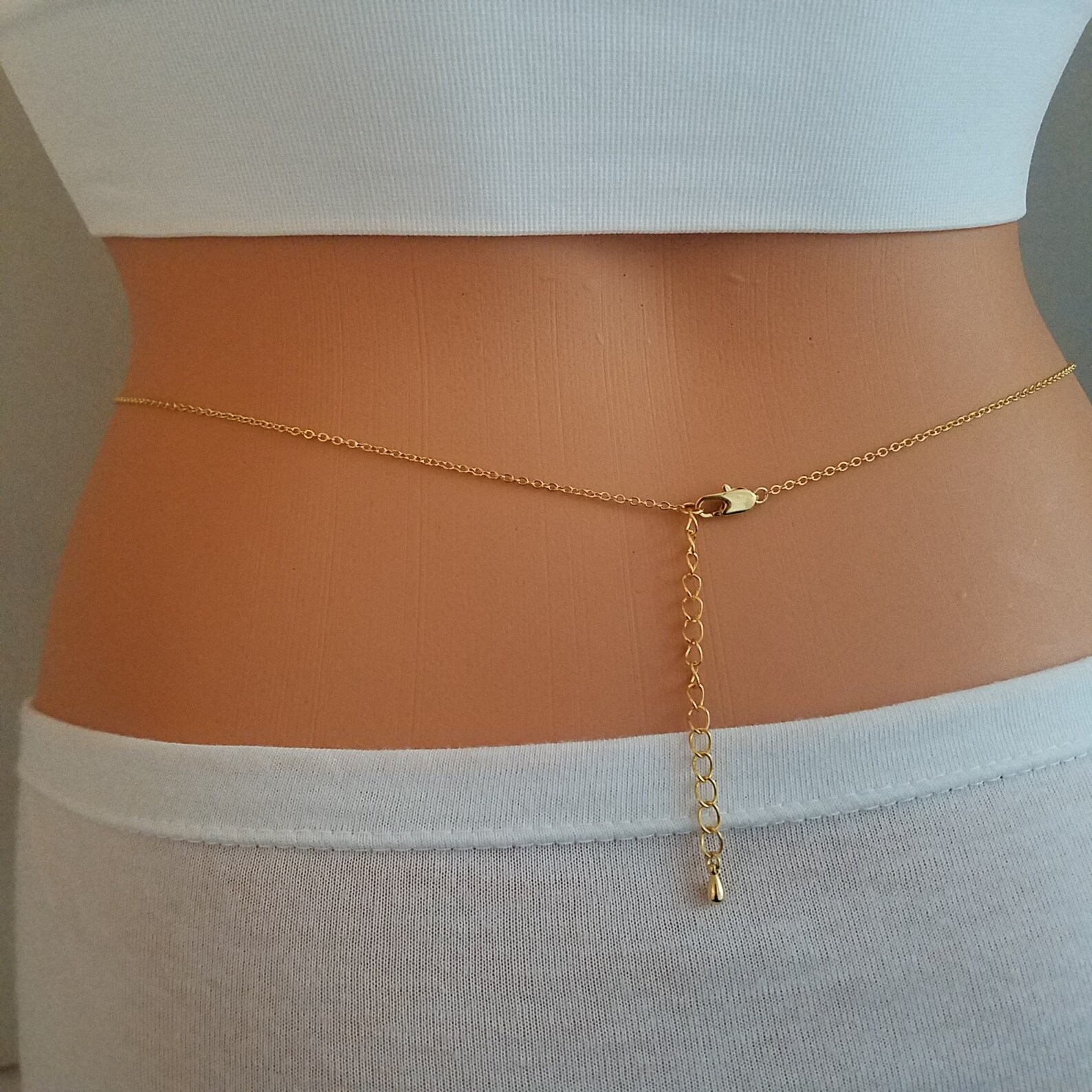 Druzy Belly Chain 14 K Gold Filled Crystal Belly Chain Etsy