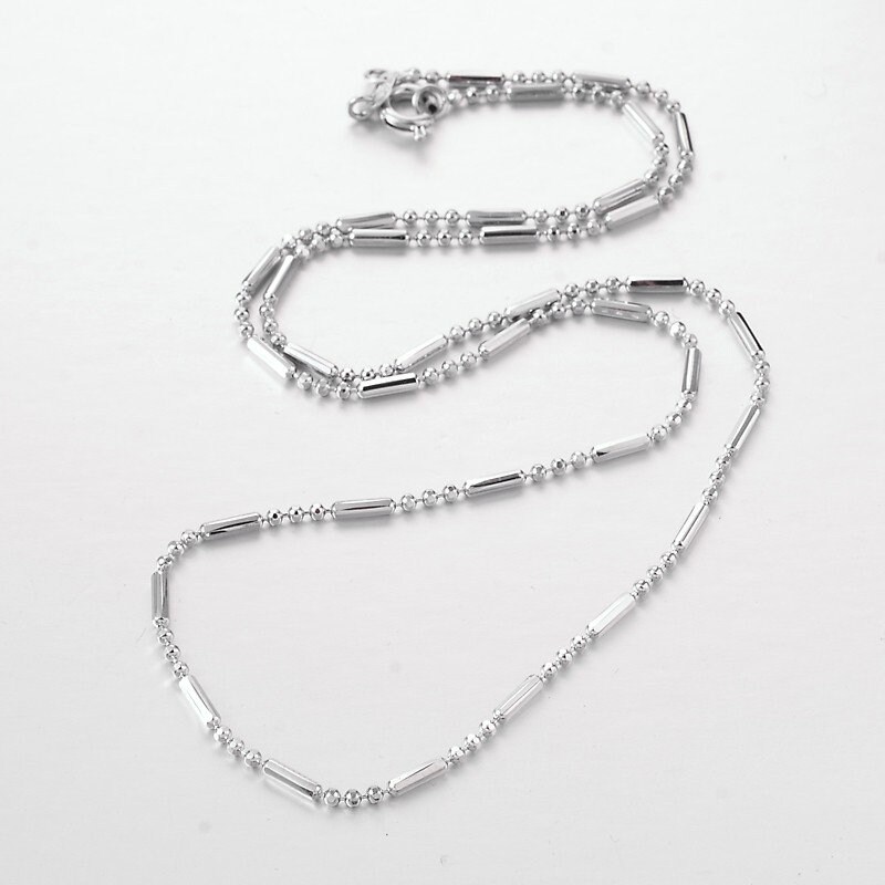 [PRIMAUTE] 韓国☆925Silver☆Ribbon Ball Chain Necklace Designer fashion, Seoul-fully created | W Concept