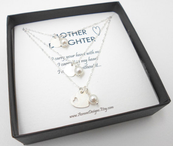 Mother Daughter Jewelry Mother Daughter Necklace Mother of the Bride Gift Push Present Mothers Day Mother Daughter Necklace Etsy
