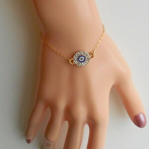 Evil Eye Bracelet, Dainty Bracelet, Evil Eye Bracelet, Gold Bracelet , Bridesmaid Gift