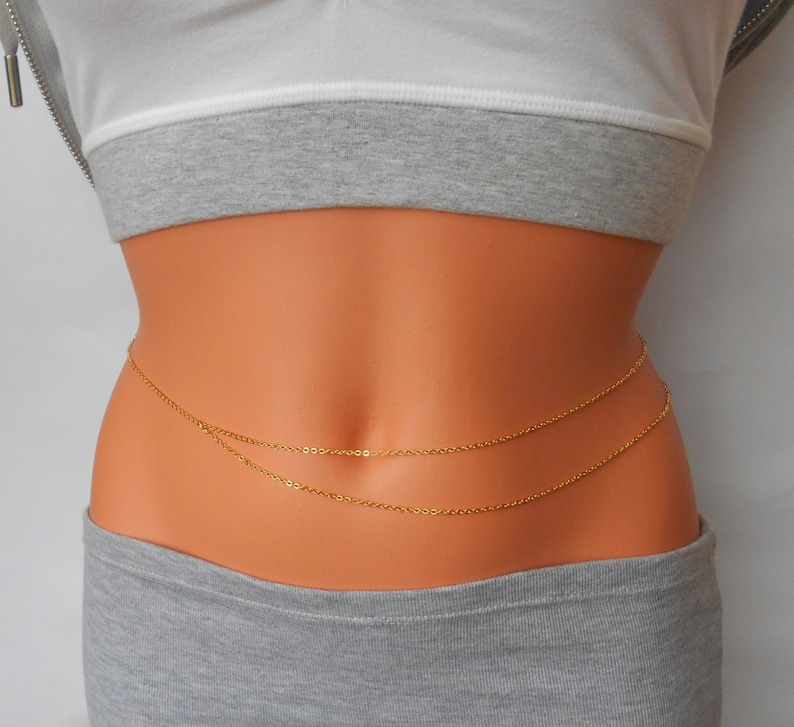 Layered Belly Chain Belly Chain Belly Chain Gold Belly Etsy