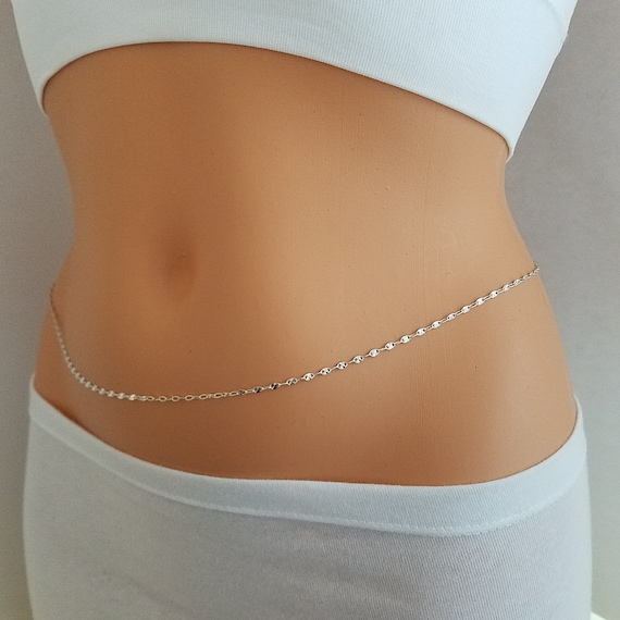 Silver Belly Chain, Silver Waist Chain, Belly Chain for Women