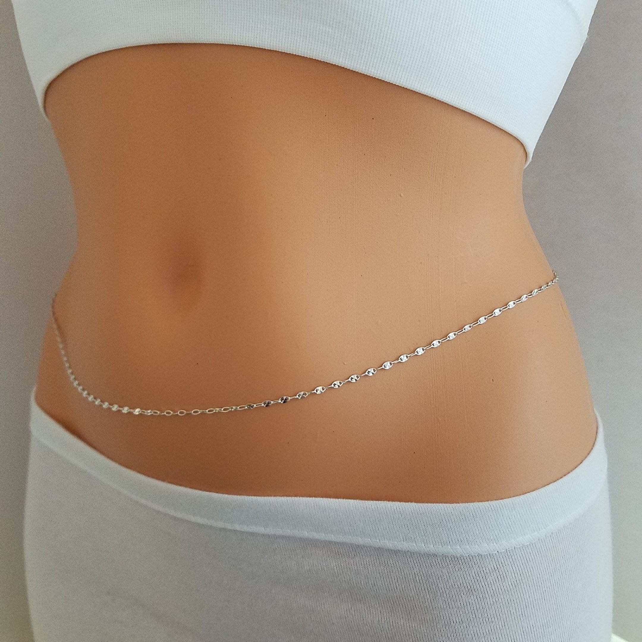 Sterling Silver Belly Chain, 14 K Gold Filled Belly Chain, Belly Chain, Belly  Chain Gold, Belly Chain Silver, Body Chain, Belly Band 