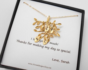 Familie ketting, stamboom, stamboom ketting, gepersonaliseerde sieraden, moeder cadeau, oma ketting