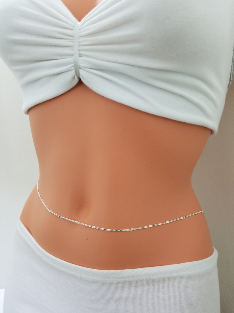 Simple Belly Chain, Silver Belly Chain, Belly Chain, Belly Chain Silver, Body Chain, Body Jewelry, Bellychain, Bodychain image 1