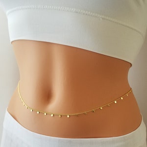 Coin Belly Chain, Belly Chain, Gold Belly Chain, Layer Belly Chain, Body Chain, Body Jewelry, Bikini Chain, Gold Body Chain, Waist Band