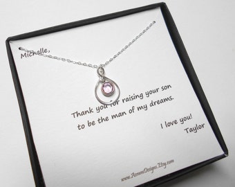 Mother Of The Groom From Bride Infinity Double Ring Necklace Gift