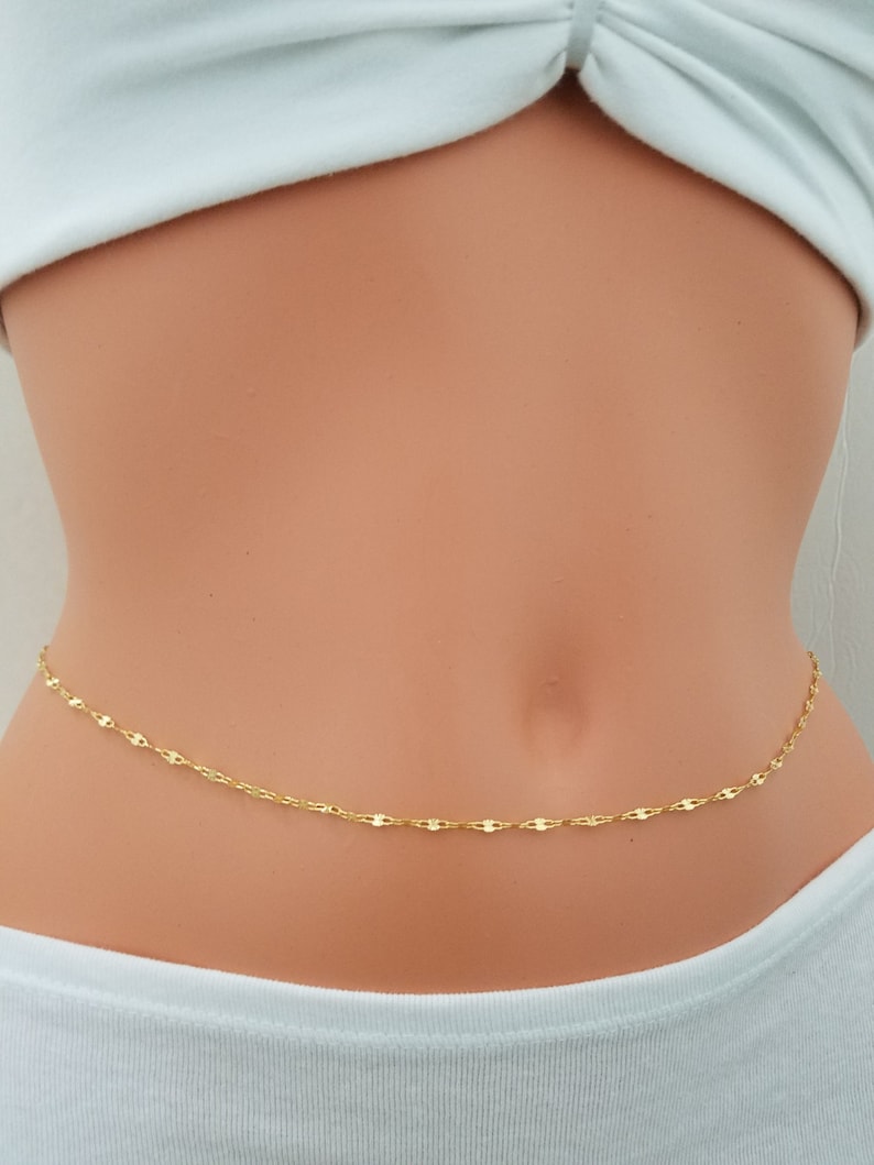 Sterling Silver Belly Chain, 14 K Gold Filled Belly Chain, Belly Chain, Belly Chain Gold, Belly Chain Silver, Body Chain, Belly Band image 5