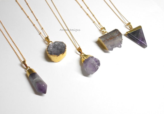 Amethyst raw necklace deals