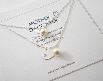 Mother Daughter Jewelry - Mother Daughter Necklace, Mother of the Bride Gift, Push Present, Mothers Day, Mother Daughter Necklace