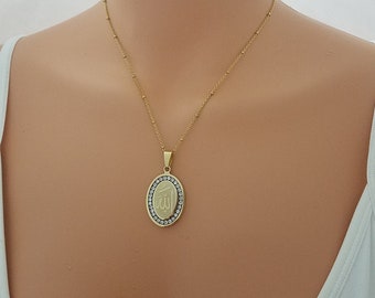 Allah Necklace, Gold Allah Necklace, Disk Necklace, Circle Necklace, Dainty Necklace