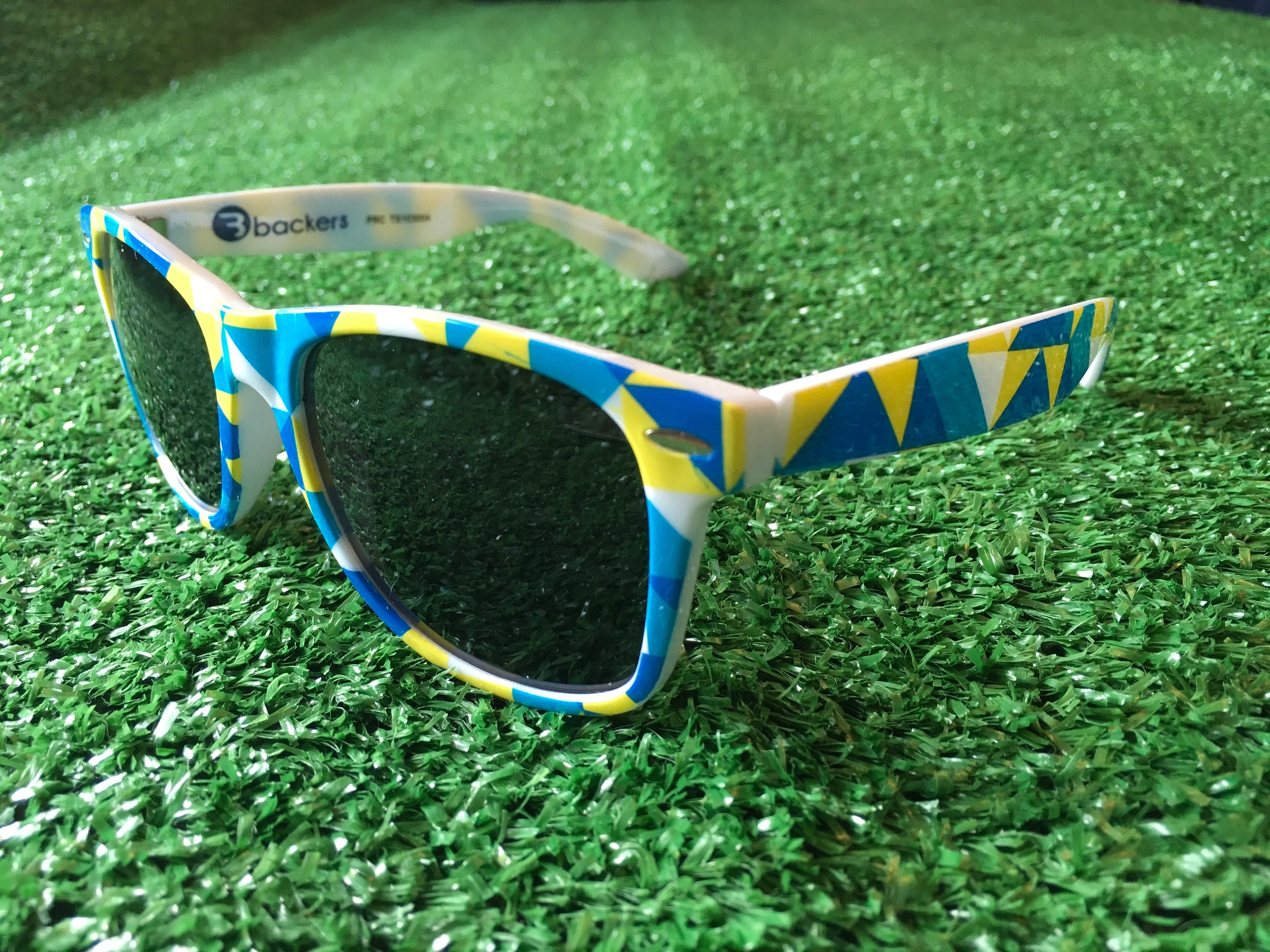 CLOSEOUT / CLEARANCE: Polarized Sunglasses Blue/Yellow & White